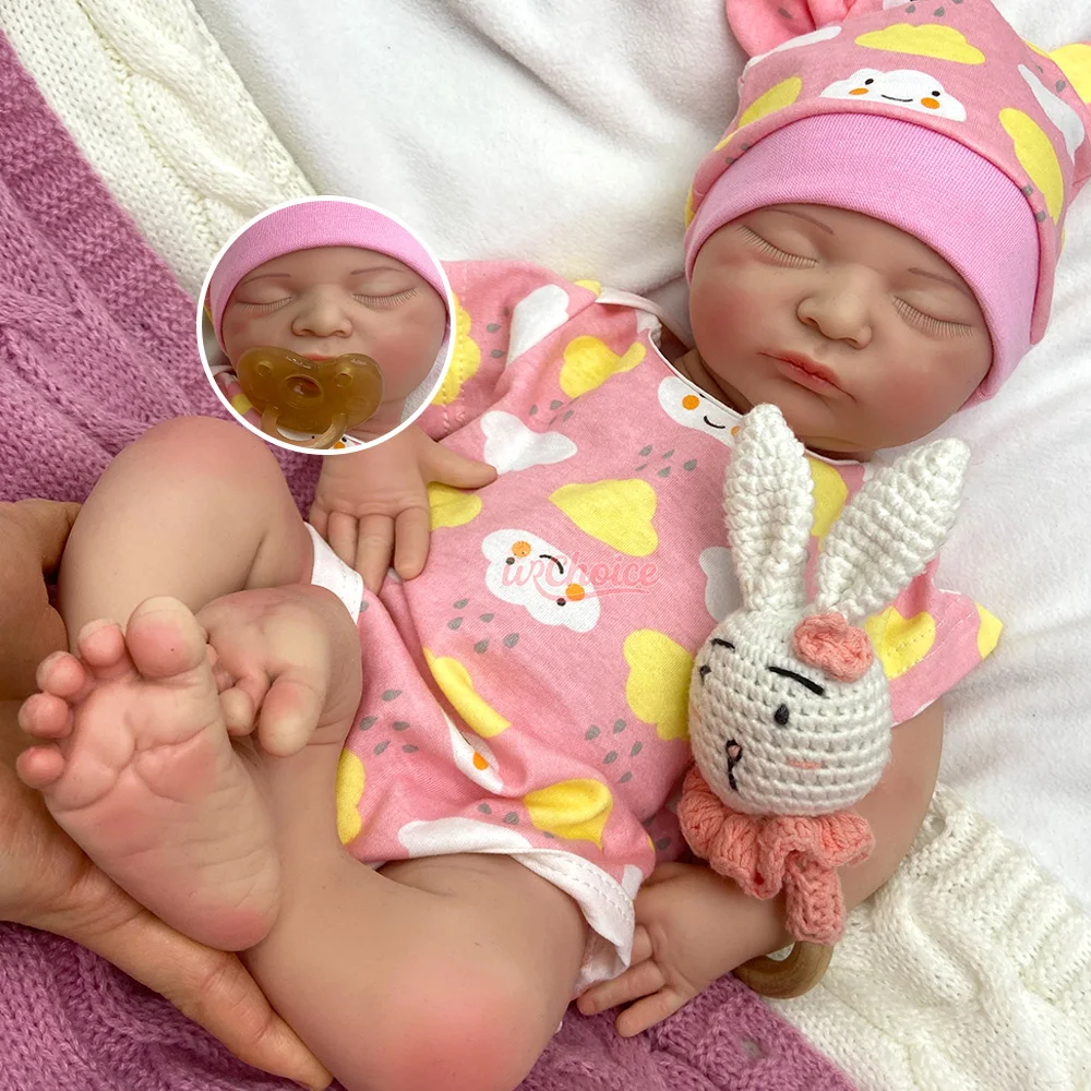 Open Mouth 20Inch 50Cm 3.4Kg Realistic Size Weighted Full Body Soft Silicone Reborn Doll Lifelike Newborn Collectibles Reborners