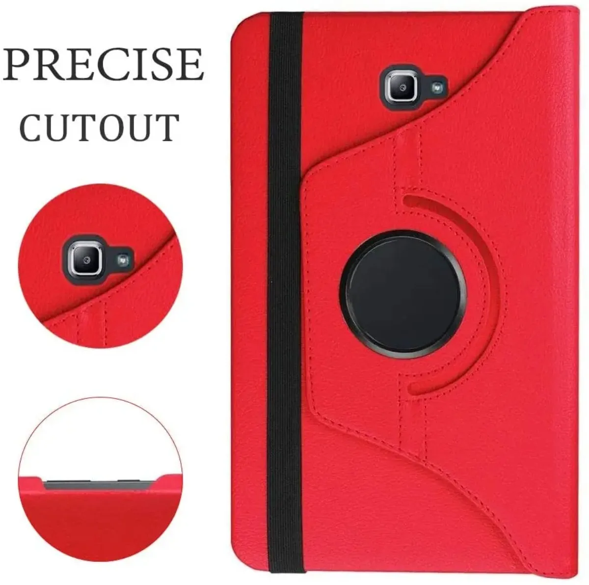 360 Rotation Tablet Case for Samsung Galaxy Tab A 10.1 SM-T580 SM-585 Litchi Pattern PU Leather Stand Cover Shell+Free Stylus
