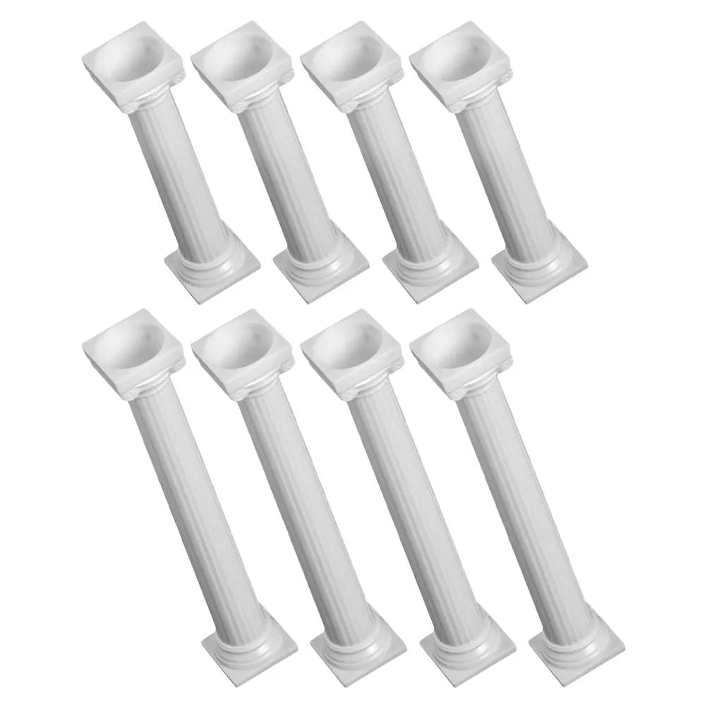 

8Pcs Cake Supports Plastic Pillars Rods Sturdy Tiered Display Stand Wedding Celebration Wedding Cake Stand Desert Display Stands