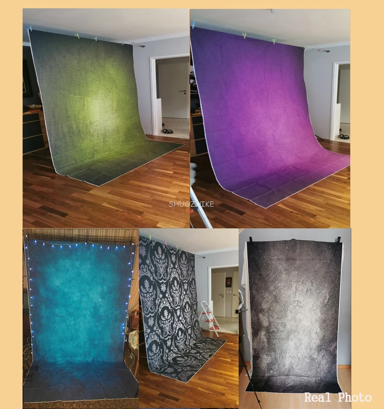 SHUOZHIKE Thin Cloth Abstract Bokeh Photography Backdrops Props Glitter Facula Wall And Floor Photo Studio Background FT-01