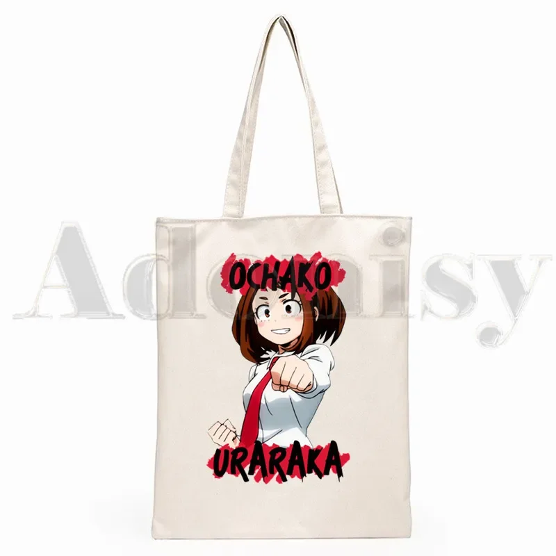 Meu herói academia boku nenhum herói academia anime gráfico hipster impressão dos desenhos animados sacos de compras meninas moda casual pacakge bolsa de mão