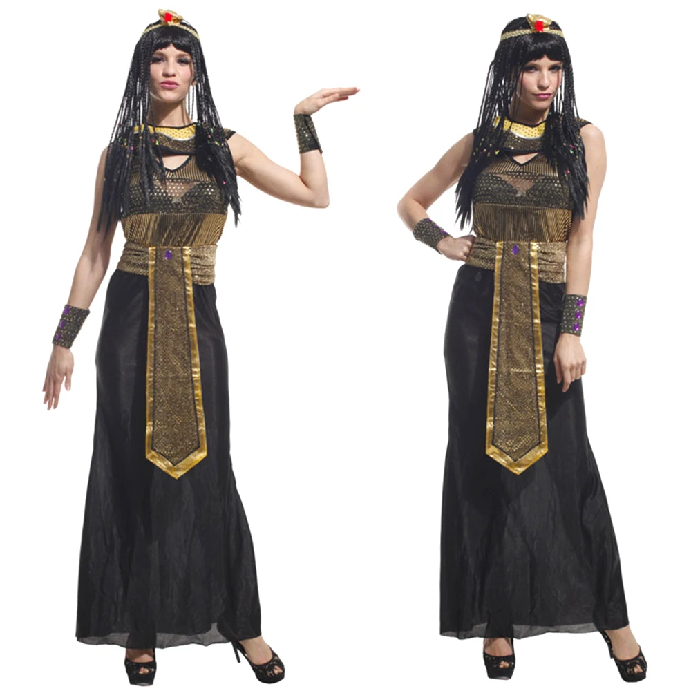 Halloween Ancient Egypt Egyptian Pharaoh Costume for Men King Cleopatra Queen Cosplay Carnival Party Medieval Couple Party Dress - view 4