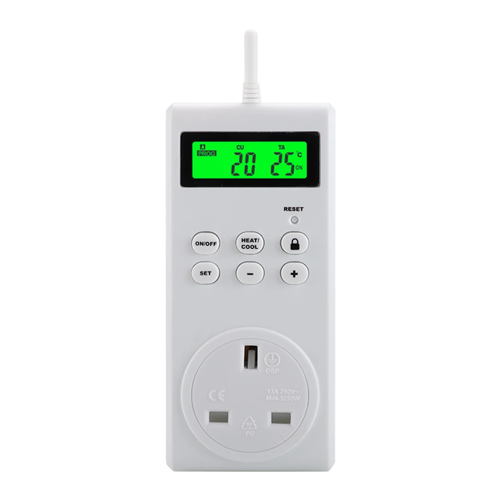 Wireless Thermostat Socket Intelligent Temperature Control Switch Digital Display Heating Cooling Adjustable Thermostat Hanging