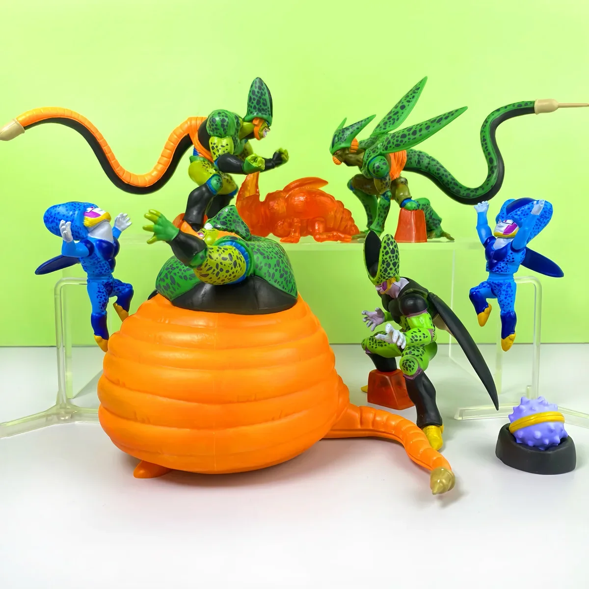 8pcs/set Anime Dragon Ball Z Cell Family Full Form Figure Cell Pvc Gk Statue Action Figures Collection Model Toys For Kids Gifts