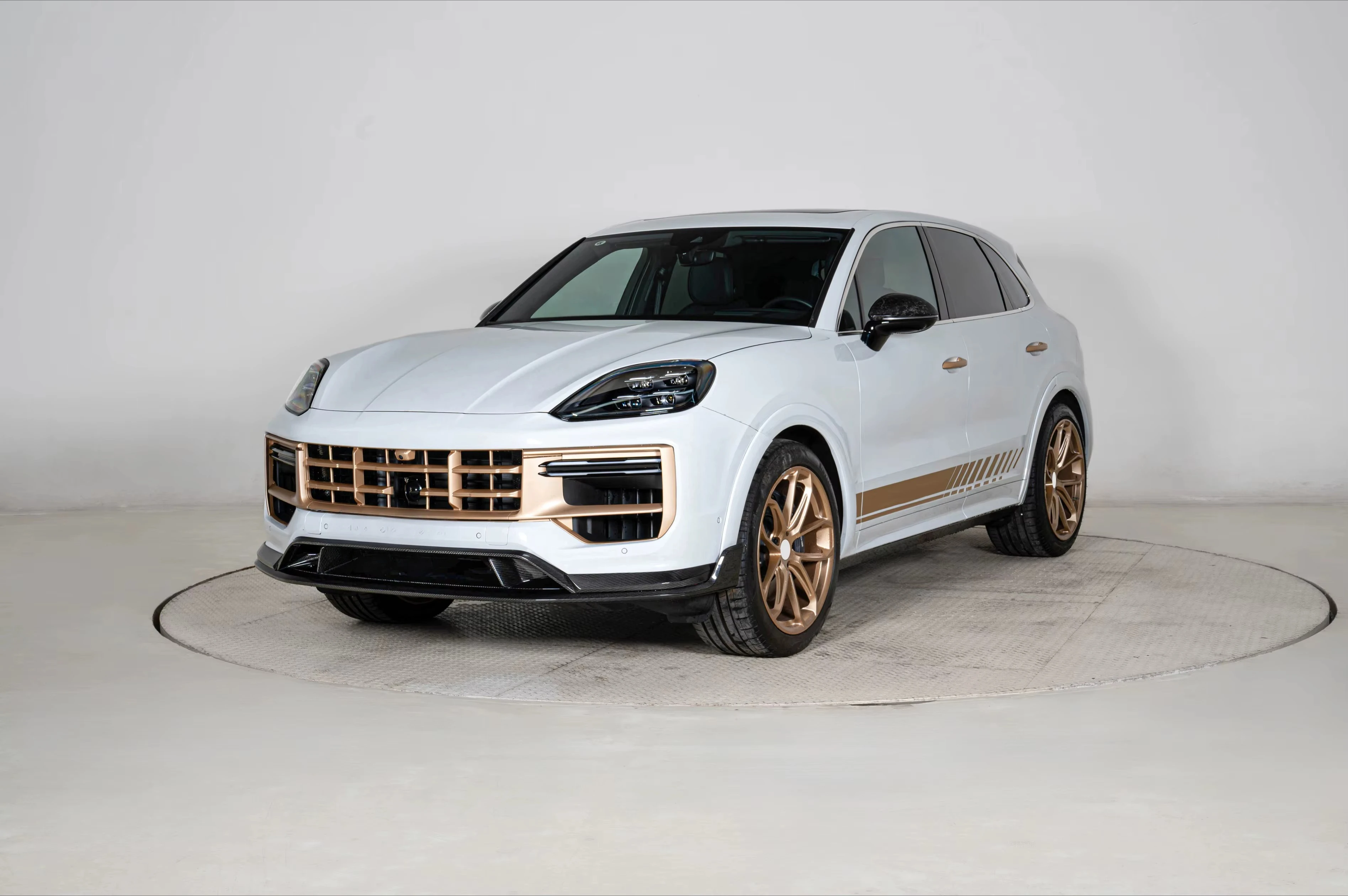 New Arrival for Porsche Cayenne 9Y0.2 2024-UP GTS/SD Upgraded Dry Carbon Fiber TKT Front Lip Textured Gloss Finish