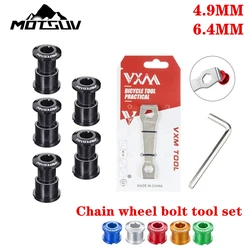 MOTSUV-MTB Road Bike Chainring Screws Wrench with Crank Bolts, For Single Double Plate Cycling Crankset Chain Wheel Accessory