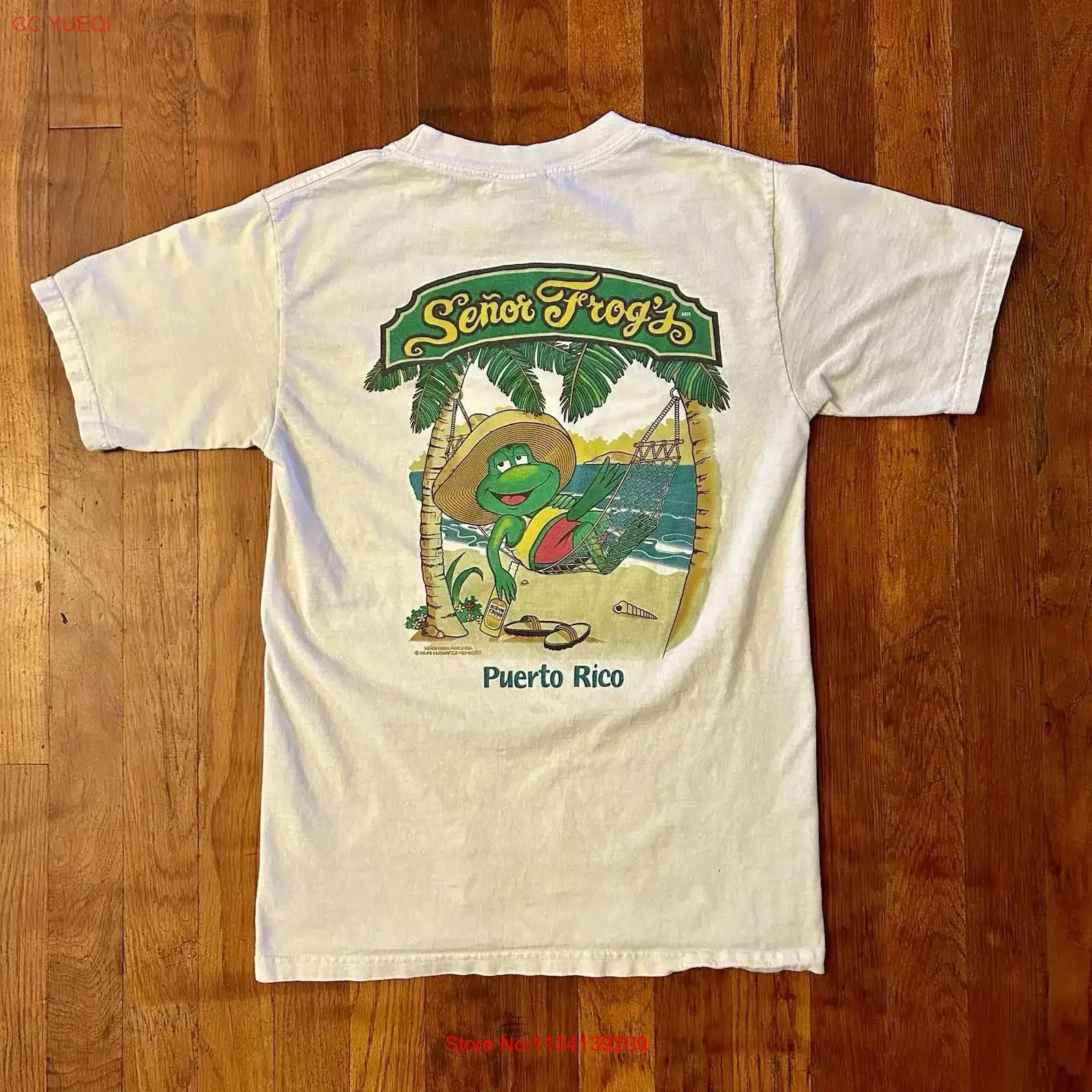 Vintage Señor Frogs Destination Tourist Souvenir White T Shirt S vintage Washed Casual streetwear fashion Soft homme