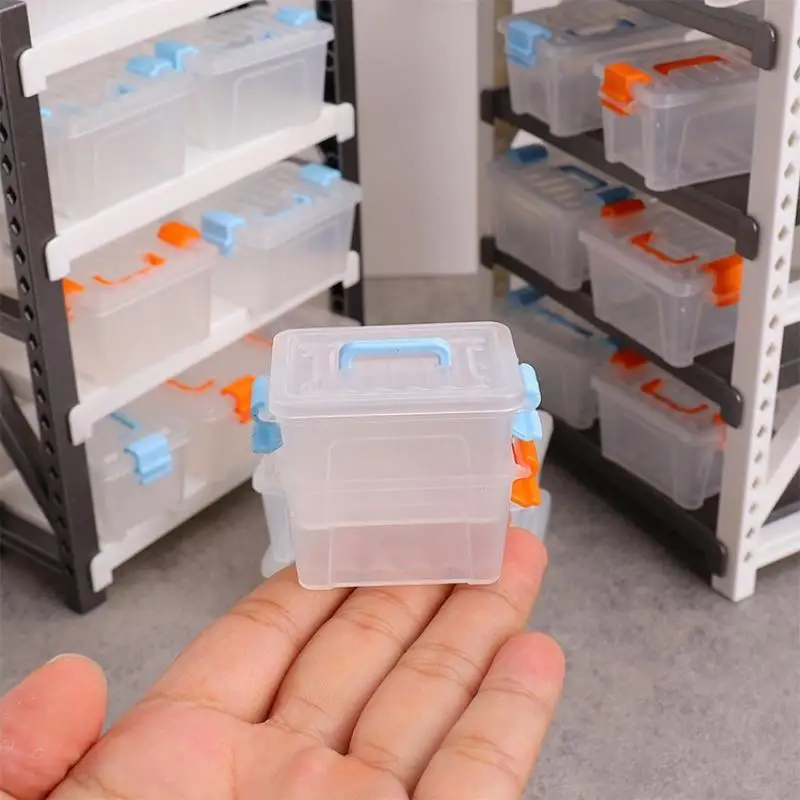 Mini Storage Box Clear Toolbox Model Dollhouse Home Home Decoration Dolls House Micro Scene Decor Props