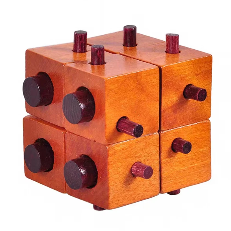 Wooden Brain Teaser Puzzles Unlock Interlock Game IQ Test for Kids Adults Logic & Problem Solving Skills Educational Toys view 3