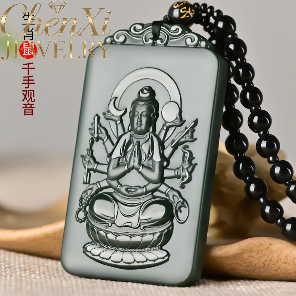 Natural Hetian Green Jade Zodiac Guardian Buddha Pendant Blessing Charm Exquisite Jewelry Perfect Auspicious Traditional Gift