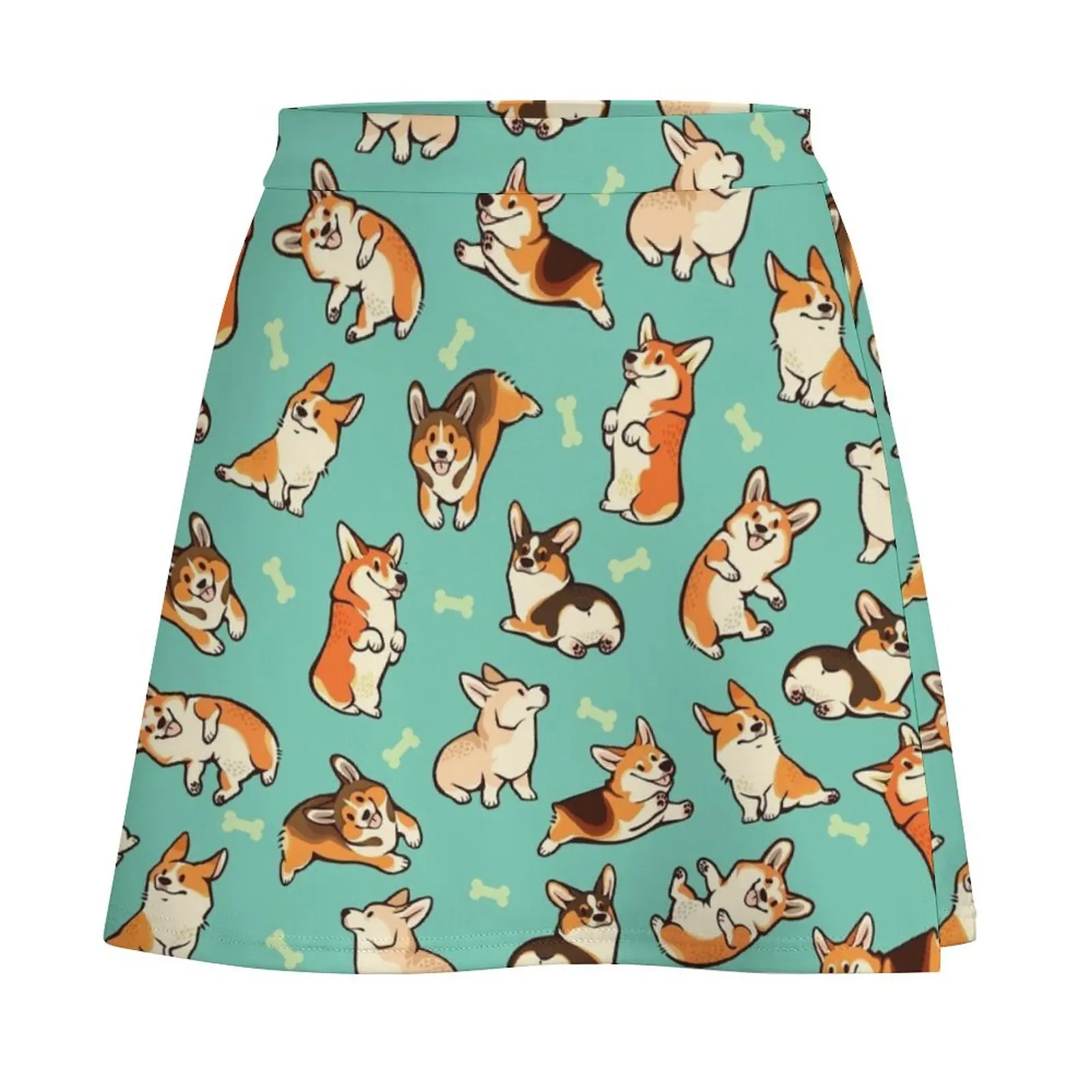 Jolly corgis in green Mini Skirt sexy short mini skirts women clothing 2025 new arrivals