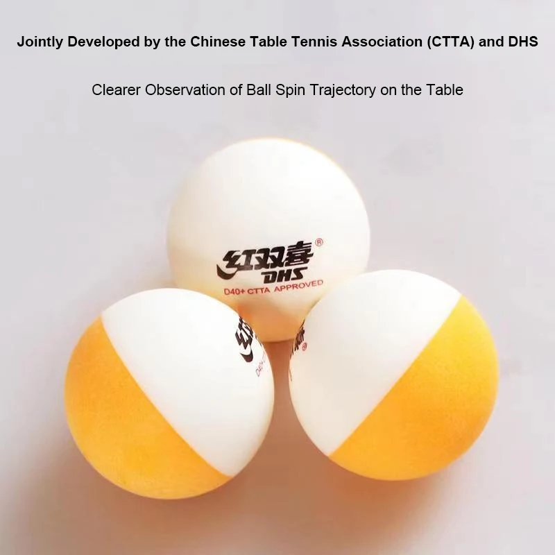 DHS BI Color Table Tennis Balls 10 Pcs/Box Professional Training Ball Easy to See the Trajectory Ping Pong Balls