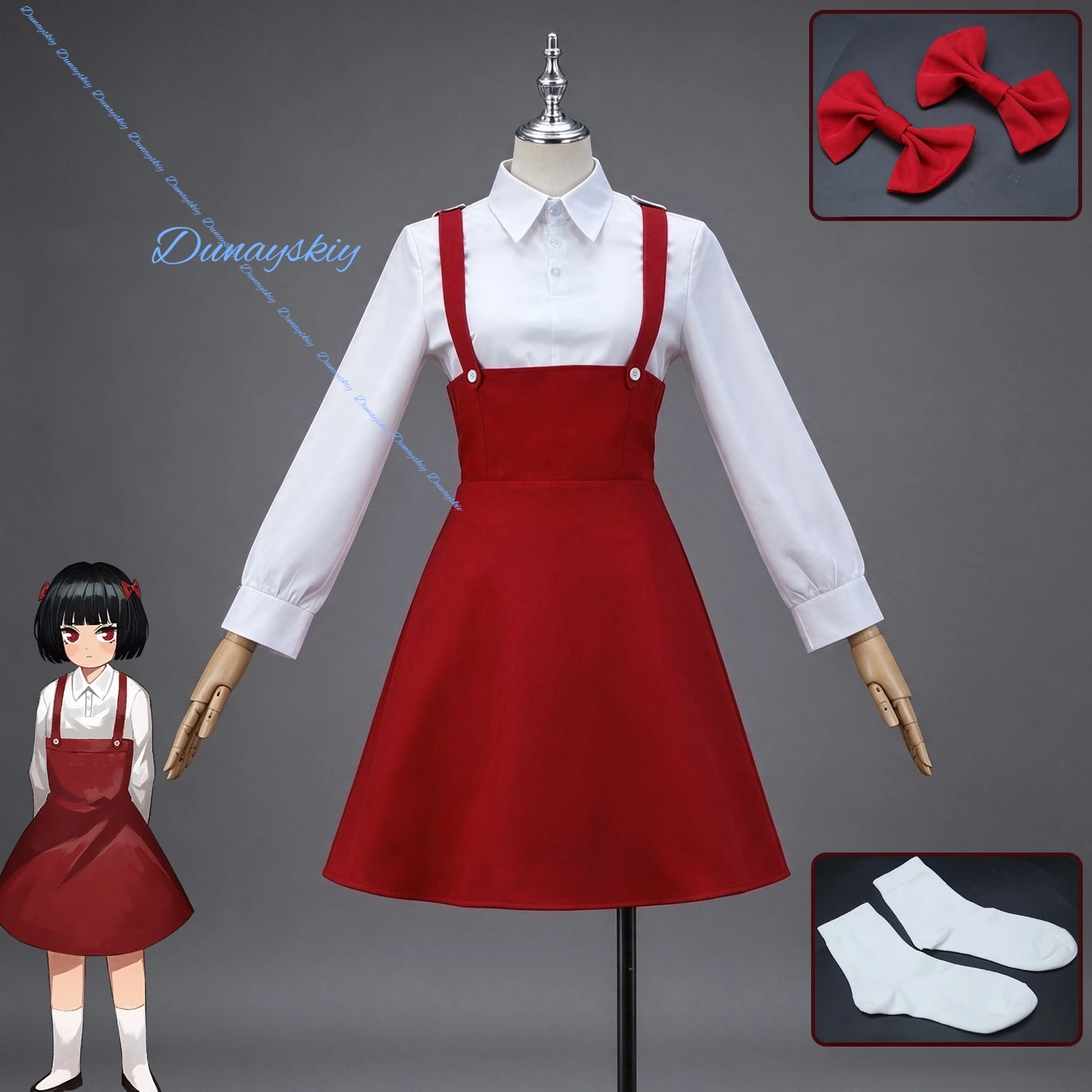 Game Limbus Company Ryōshū Ryoshu Cosplay Costume Wig Hairpin Red Dress Uniform Halloween Party Christmas Play Role Prop