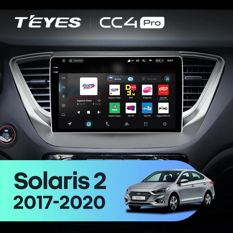 TEYES CC4 PRO For Hyundai Solaris 2 2017 - 2020 CarPlay Android Auto 2DIN Car play Radio Multimedia Stereo