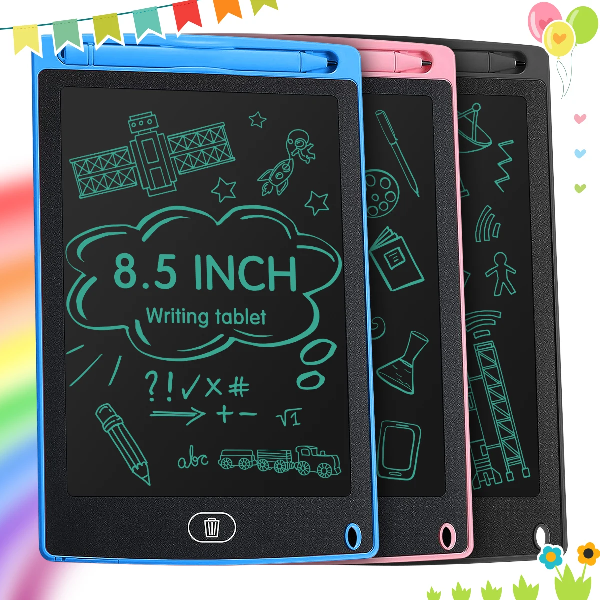 Tablette d'écriture LCD pour enfants, planche à dessin, jouets de puzzle, graffiti, sub, écriture manuscrite, tableau noir, jouets magiques, cadeaux de dessin, 8.5 po