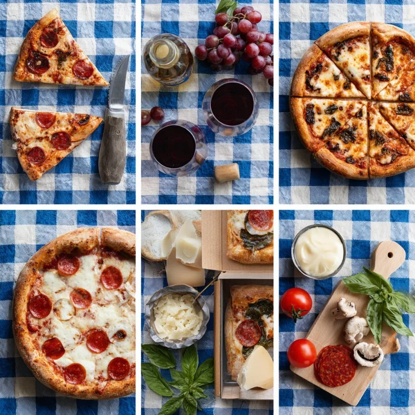 6 Stücke DIY-Malbilder mit Pizza, Früchten und Getränken, voller Picknick-Freude, geeignet für die Wanddekoration zu Hause. – Detail 2