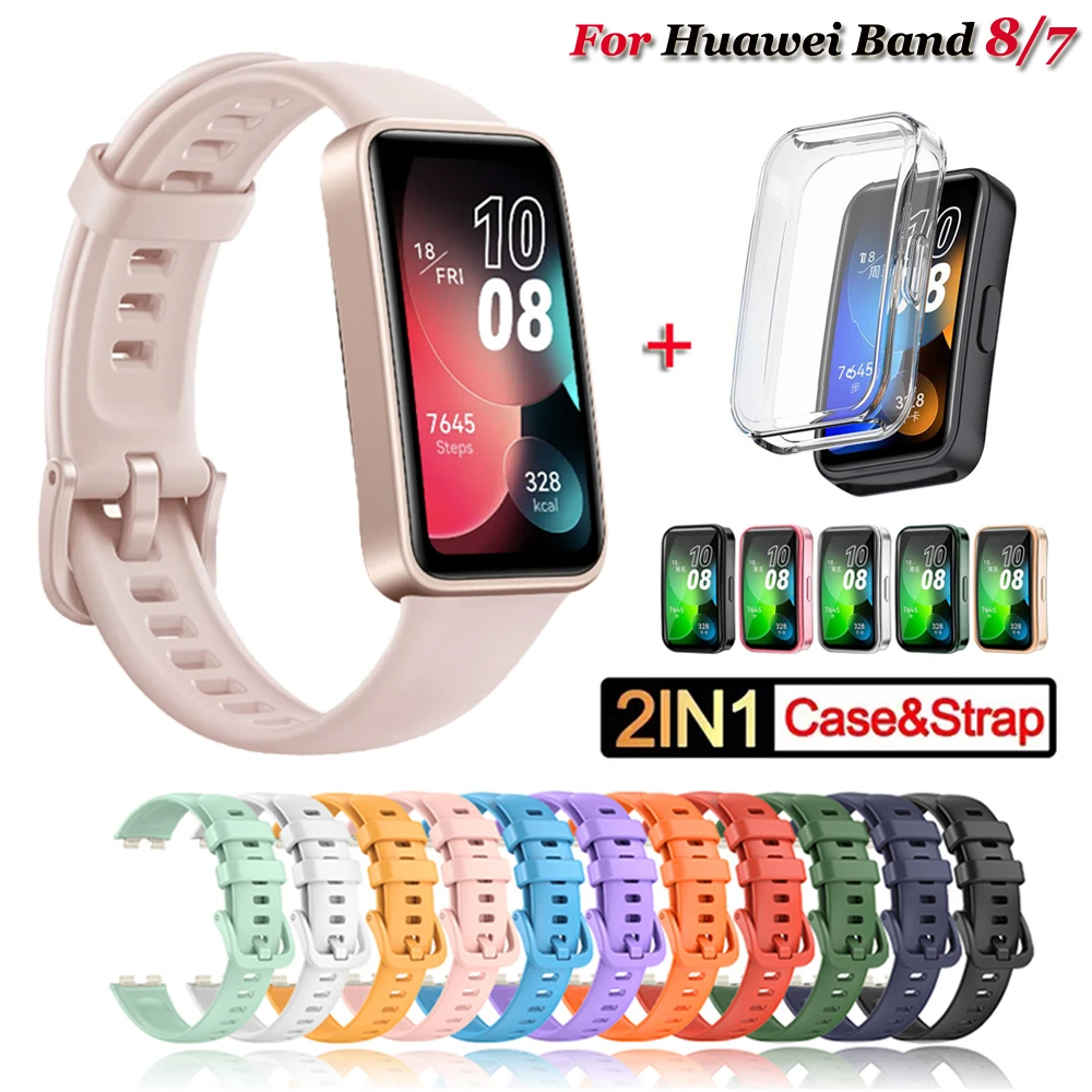 Silicone Watch Strap For Huawei Band 8 Replacement Strap For Huawei Band 7 Strap Correa Bracelet