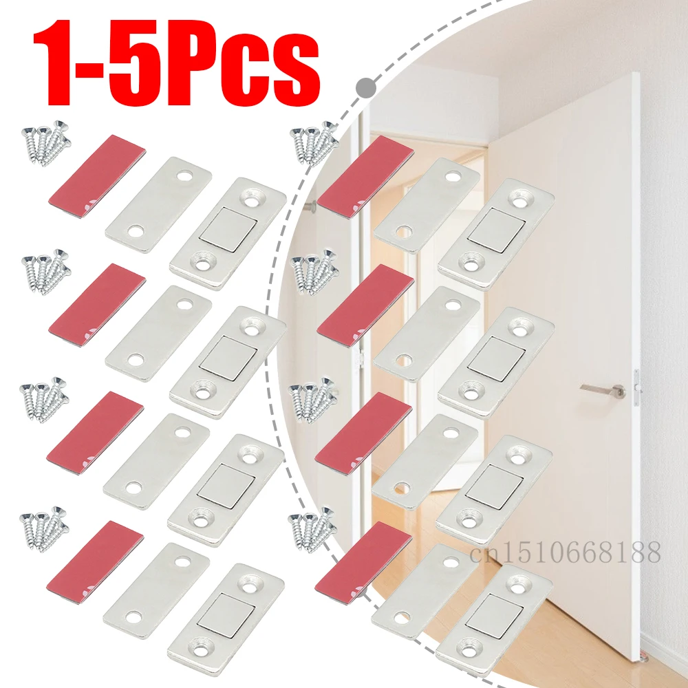 

1-10Set Magnetic Cabinet Catches Magnet Door Stops Ultra-Thin Invisible Anti-Rust Door Magnet Kit with Screw for Home Office