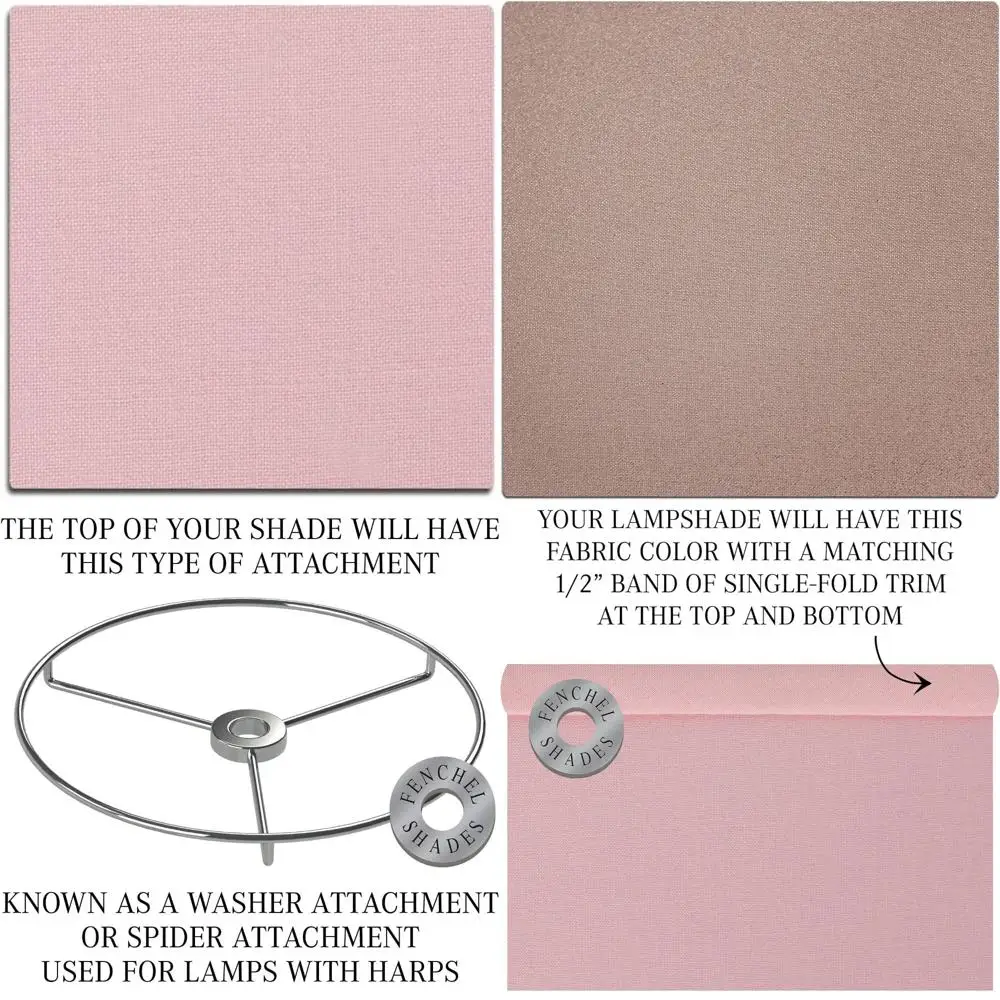 

Абажур из льняной ткани пиона с верхним диаметром 12, диаметром нижней части 12 и высотой 10 для крепления паука