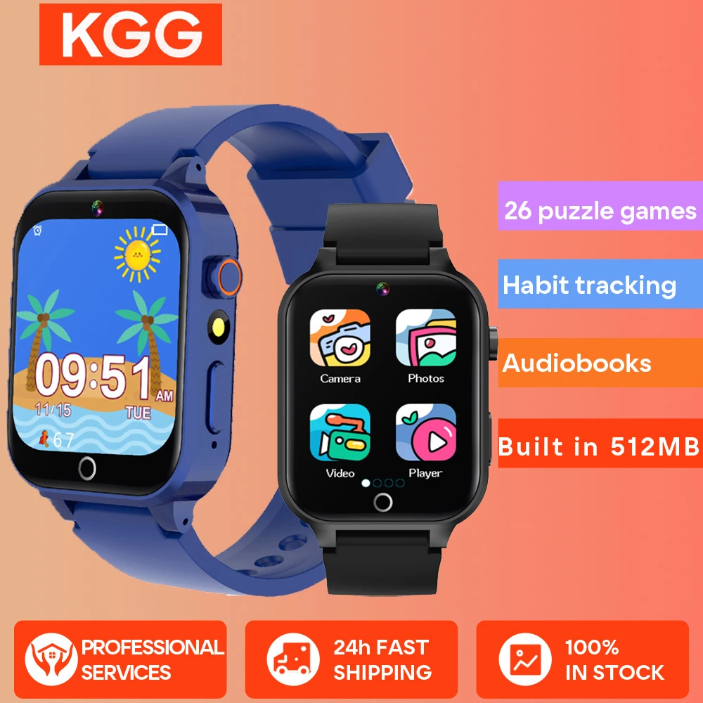 KGG Kids Smart Watches For Girls Boys 26 Games Touch Screen  Camera Pedometer Video MP3 Alarm Kids Digital Watch Birthday Gift