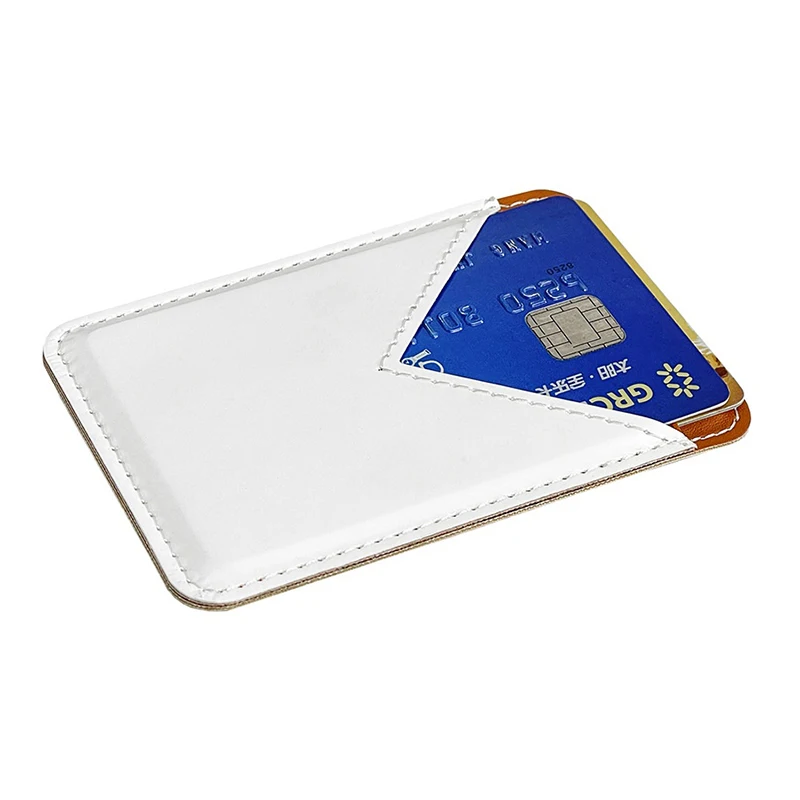 粘着レザー携帯電話ウォレットケース、3Mカードホルダー、ID、銀行、クレジットカード収納、便利なマネーバッグ