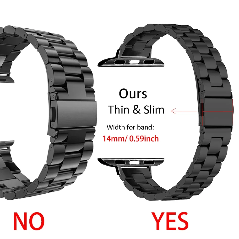 Cinturino in metallo sottile per Apple Watch 10 9 8 7 41mm 45mm 46mm cinturino in acciaio inossidabile da donna iWatch Ultra 49mm 6 5 4 3 SE 44mm 40mm 42mm