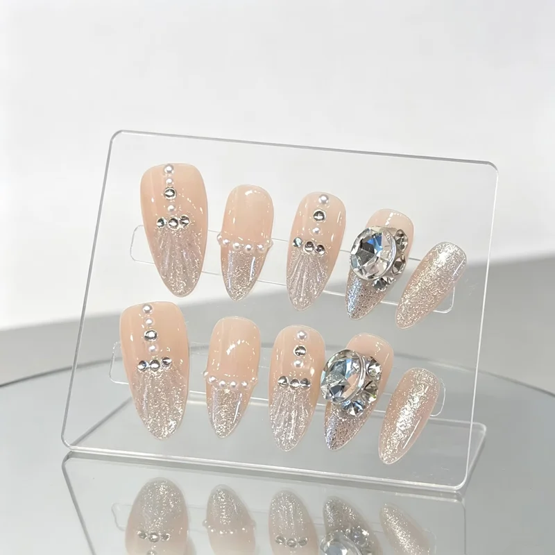 Nail Art Xs - 10개 수제 프레스온 네일 디자인 눈부신