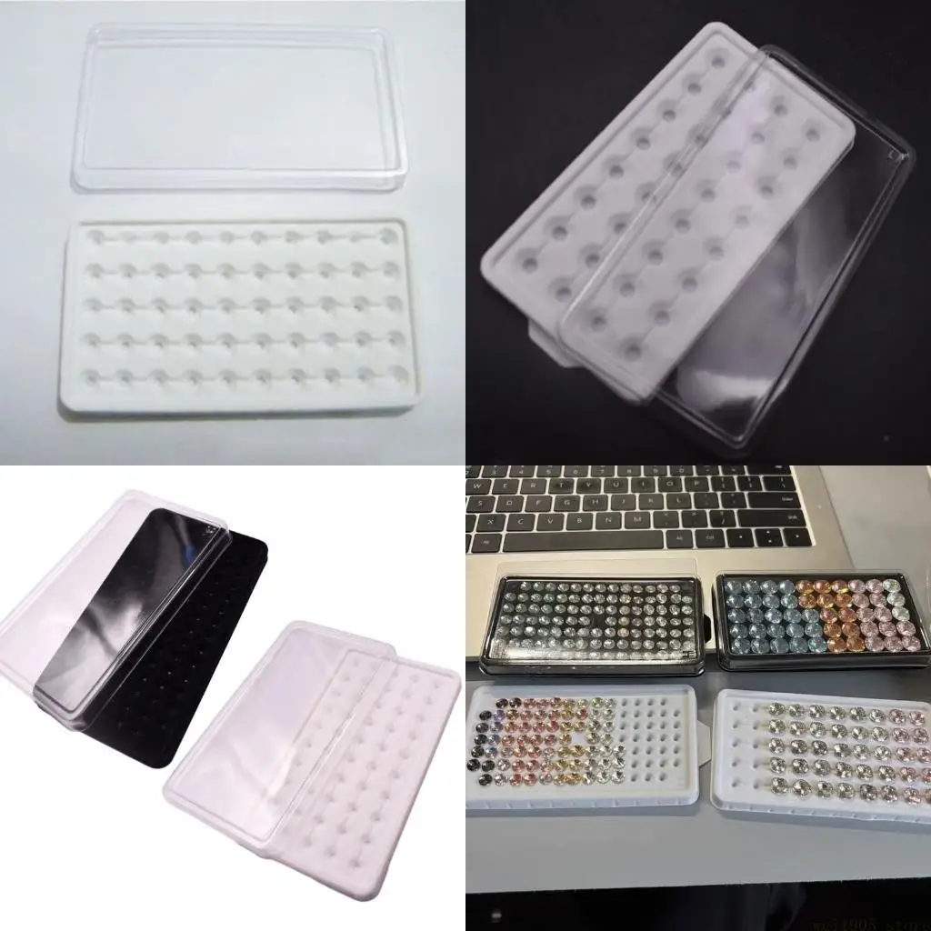 

D46E Практичный витринный шкаф для ювелирных изделий, 50 коробок для хранения решеток, прозрачный лоток с бриллиантами, для