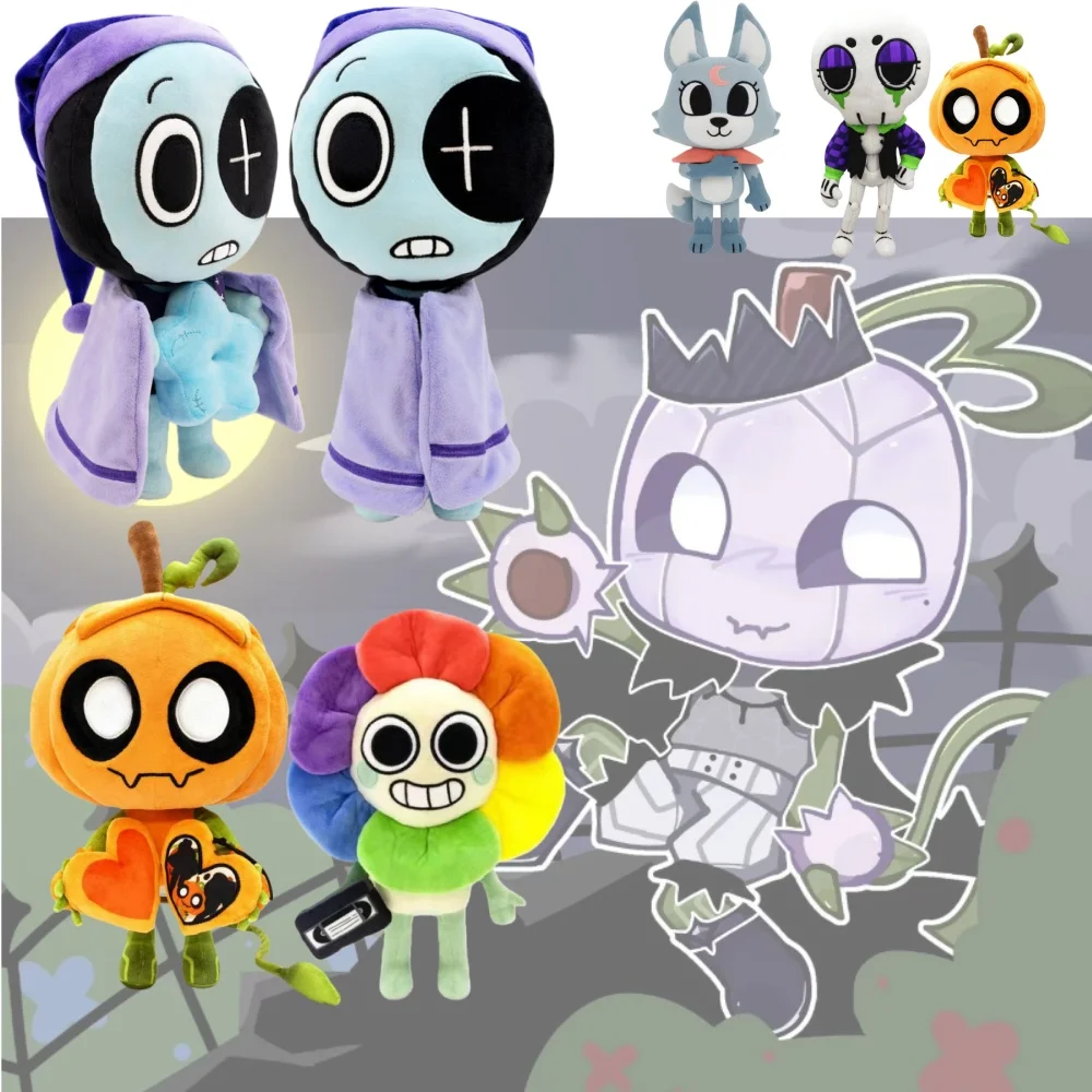 

Dandy's World Хэллоуин плюшевые игрушки тыква гуртые белые кости Ribecca Eclipse мягкие детские игры фанаты периферийные устройства Gif