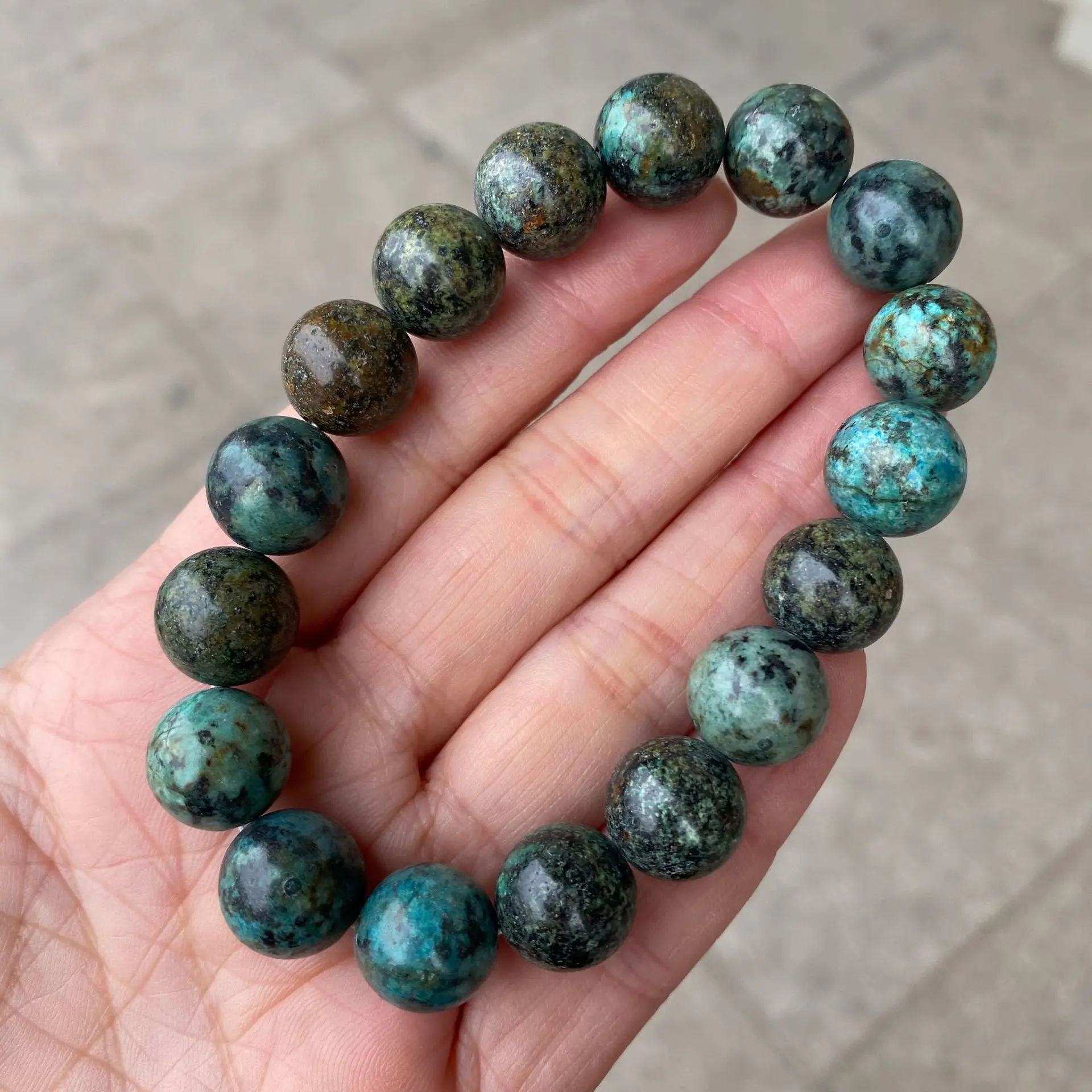 Wholesale Natural Stone African Turquoises Beads Bracelet Women Men Healing Energy Yoga Meditation Strand Bangles