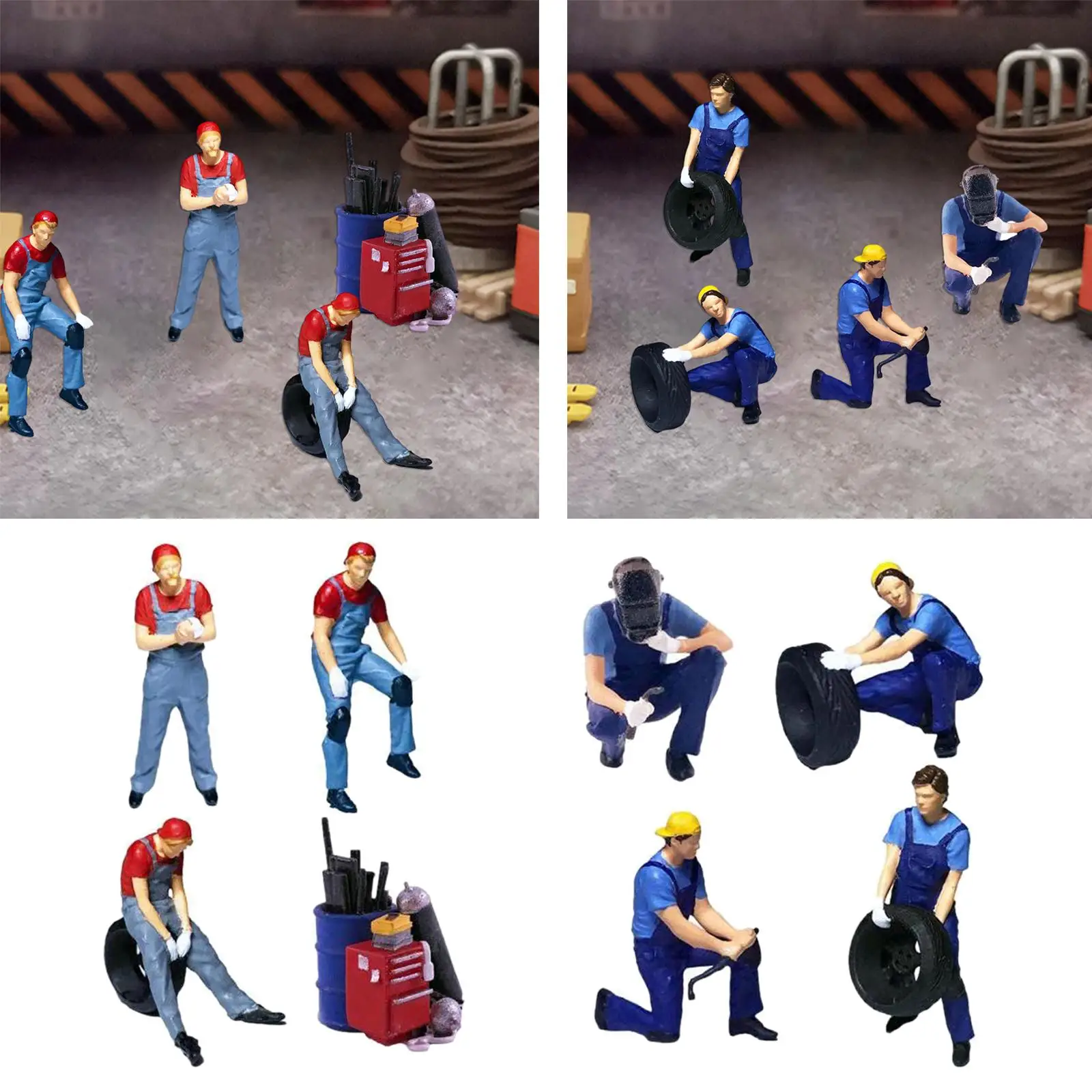 1/64 Scale Miniature People Figurines Tiny People Diorama Scene Layout