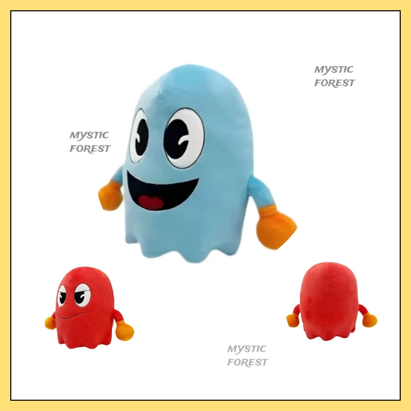 Muñecos de Peluche de 22 cm del Juego PAC-Man, Lindos Muñecos de Dibujos Animados Creativos para Decoración de Escritorio, Juguetes, Regalos de Cumpleaños para Fanáticos y Coleccionistas
