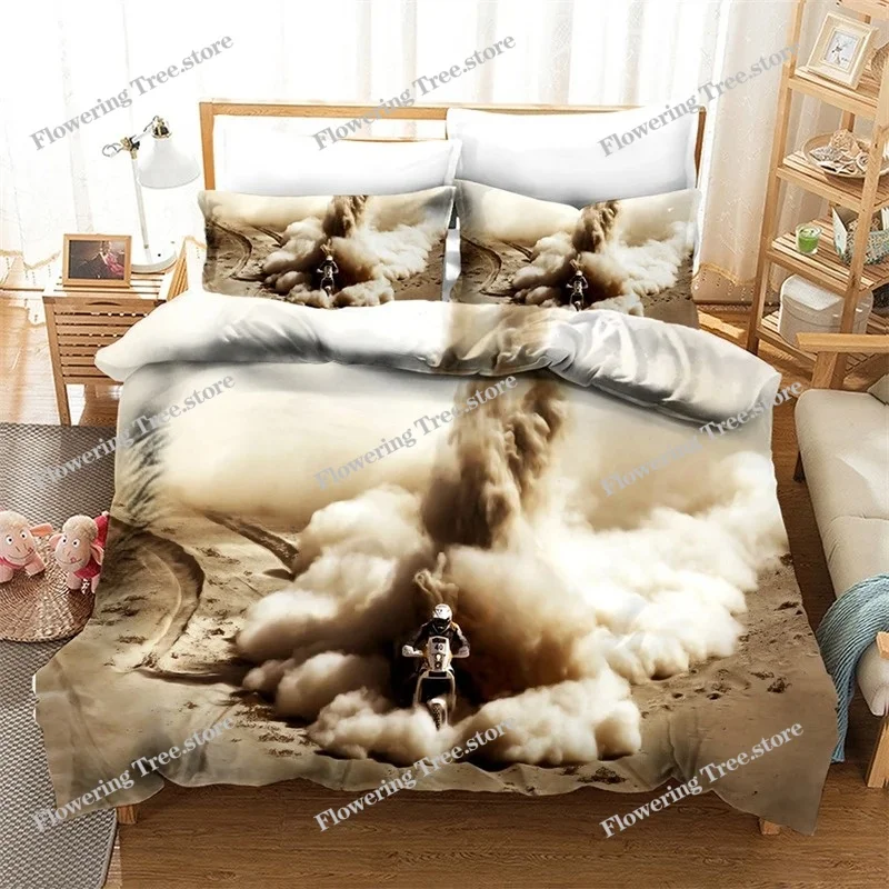 

Home Textile 3d Sand Motorcycle Pattern Duvet Cover Sets Pillowcase Extreme Sport Bedding Set Single Double Size Bedroom Decor