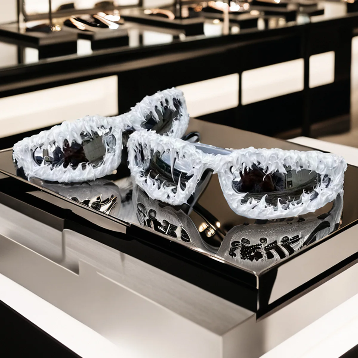 

Литые солнцезащитные очки 2026, кованые вручную асимметричные готические солнцезащитные очки, скульптурная маска, субкультурный артефакт