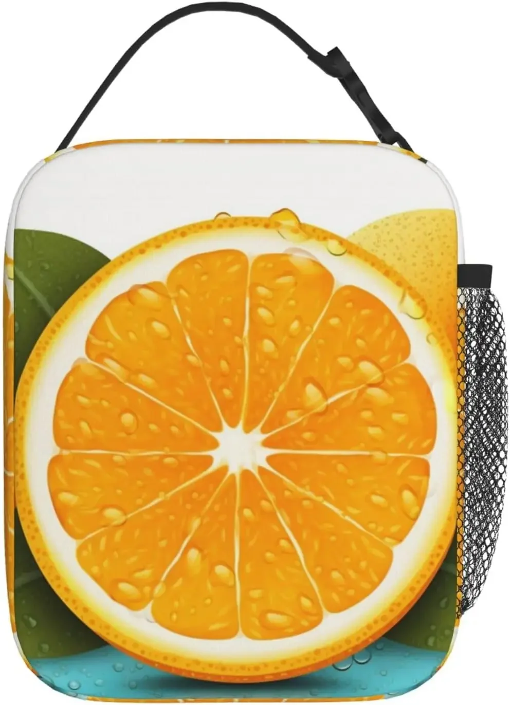 Bolsa de almuerzo con aislamiento divertido de fruta naranja fresca, bolsa de almuerzo impermeable, bolsa refrigeradora de almuerzo reutilizable para el trabajo, oficina, Picnic, viajes