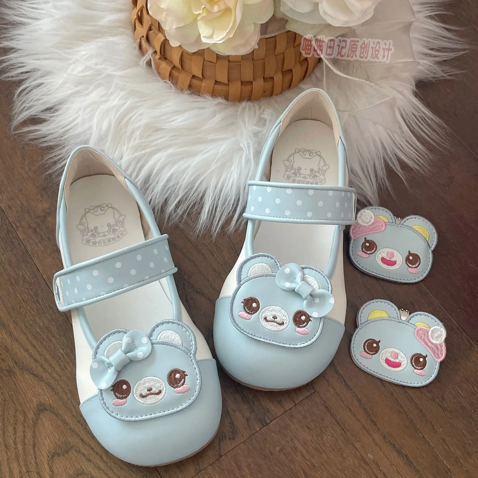 

Japanese Cartoon Mp Soft Girl Lolita Flats Shoes 2025 New Cute All Match Round-toe Pu Shoes Sweet Girl Jojifuku Y2k Accessories
