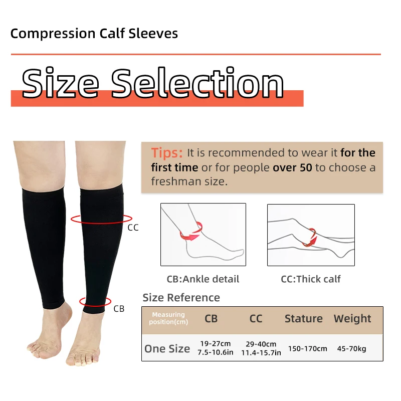 1 Pair Medical Compression Calf Sleeves Footless Cycling Running Universal Shin Splint Varicose Veins Pain Relief Fast Healing