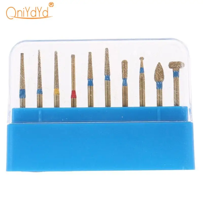 10Pcs/box Dental Diamond High Speed Burs for Polishing Smoothing Teeth Polishers