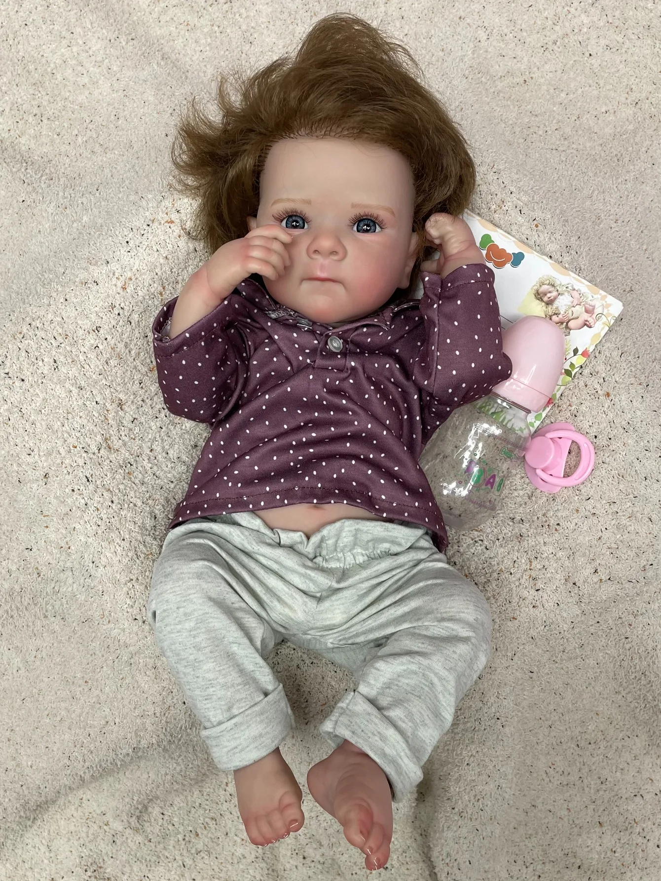 Bettie-Muñeca recién nacida hecha a mano de silicona, cuerpo completo, 18 pulgadas