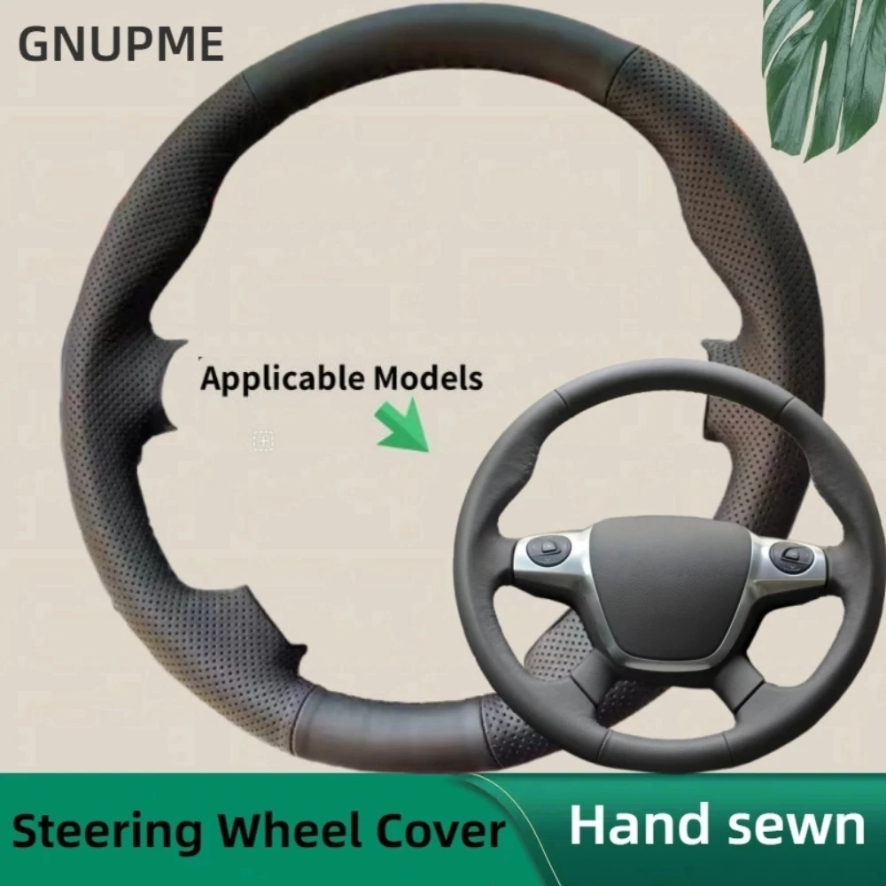 Custom Car Steering Wheel Cover For Ford Focus 3 2012 C-MAX 2011 KUGA Escape 2013-2016 Interior Microfiber Leather Steering Wrap