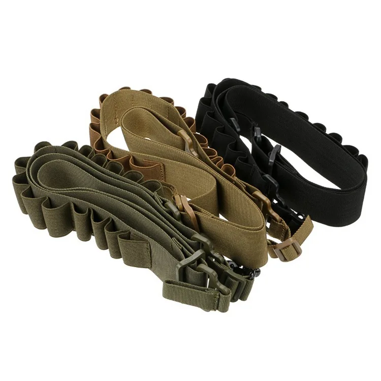 15 Round Ammo Shell Belt 2 Point Sling 12 Gauge Bullet Cartridge Pouch Holster Outdoor Rifle Shoulder Strap Hunting Accessories