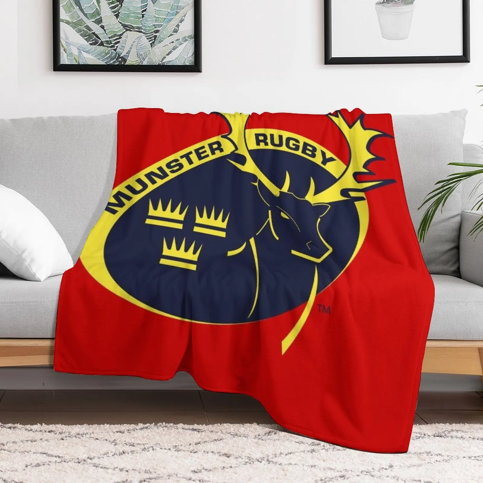 The Munster Rugby Throw Blanket Bed Fashionable Loose Blankets