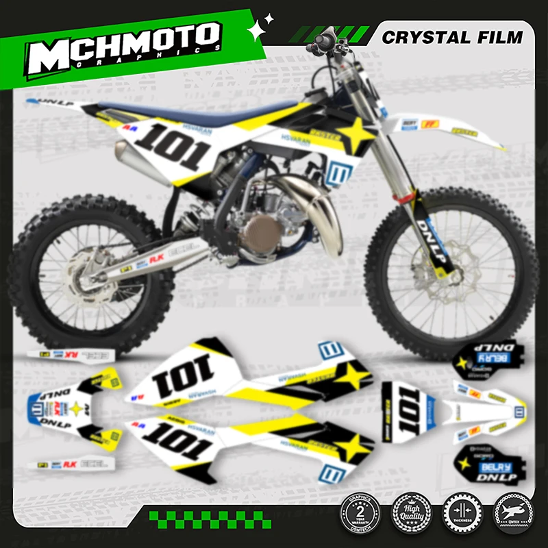 

MCHMFG для Husqvarna TC85 2023 2022 2021 2020 2019 2018, набор наклеек на фоновые наклейки с графикой команды 001