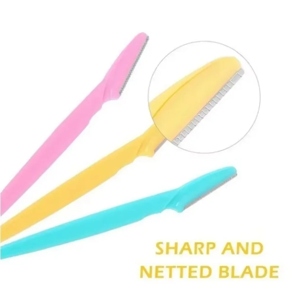 プロのトリマー安全刃 6 個パック眉毛刃顔の脱毛スクレーパーシェーバーメイクアップ美容ツール