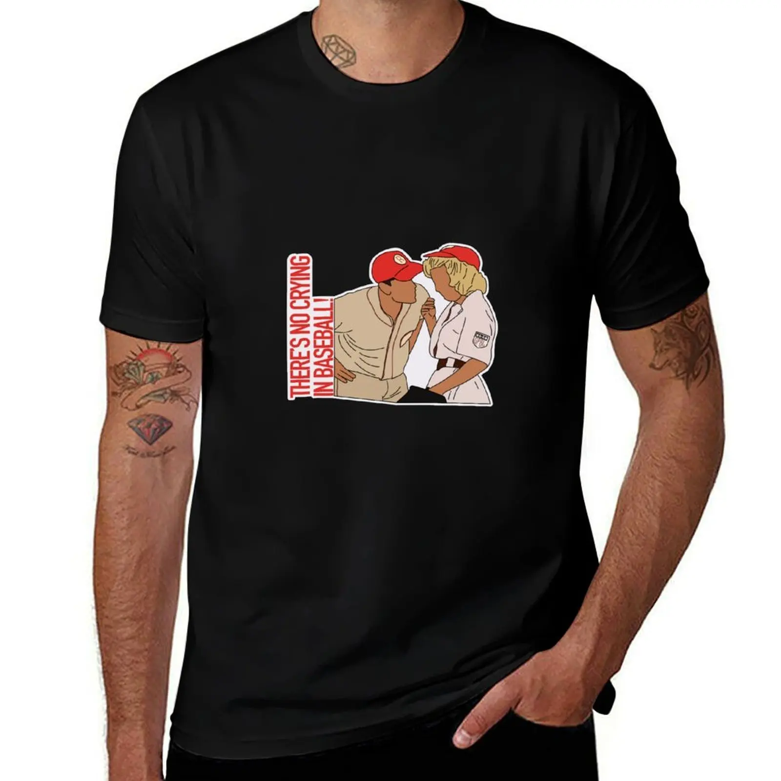 

THERE'S NO CRYING IN BASEBALL T-Shirt Simple Graphic Design T-Shirt