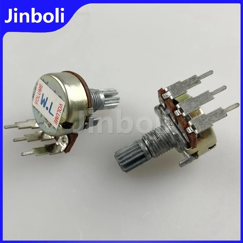 3PCS 16 Type 3-Pin Single B250K Bent Feet Vertical Amplifier Audio Speaker Volume Adjustment Potentiometer Flower Shaft 15mm