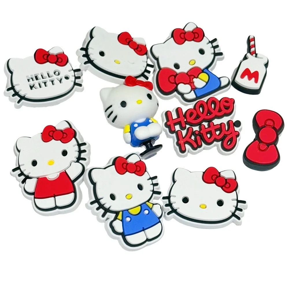 Hot Sale Mesuca Cat Detachable Thickened 6/10pcs PVC Bowknot Cartoon Shoe Buckle with Shoe Decoration Anime Character Party Gift