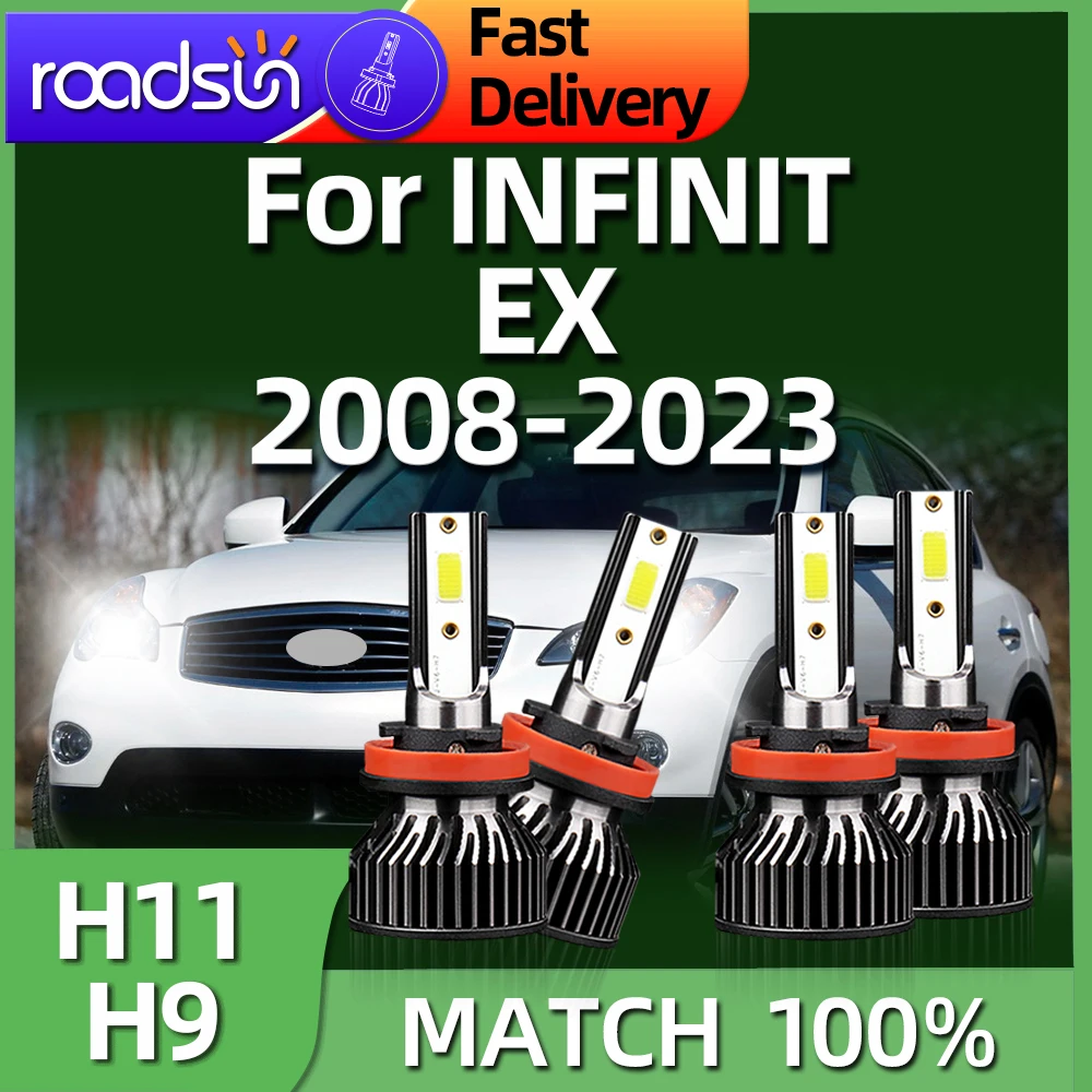 

Комплект автомобильных светодиодных ламп для фар Roadsun H9 H11 2008 лм, лампа для INFINIT EX 2009 2010 2011 2012 2013 2014 2015 2016-2023