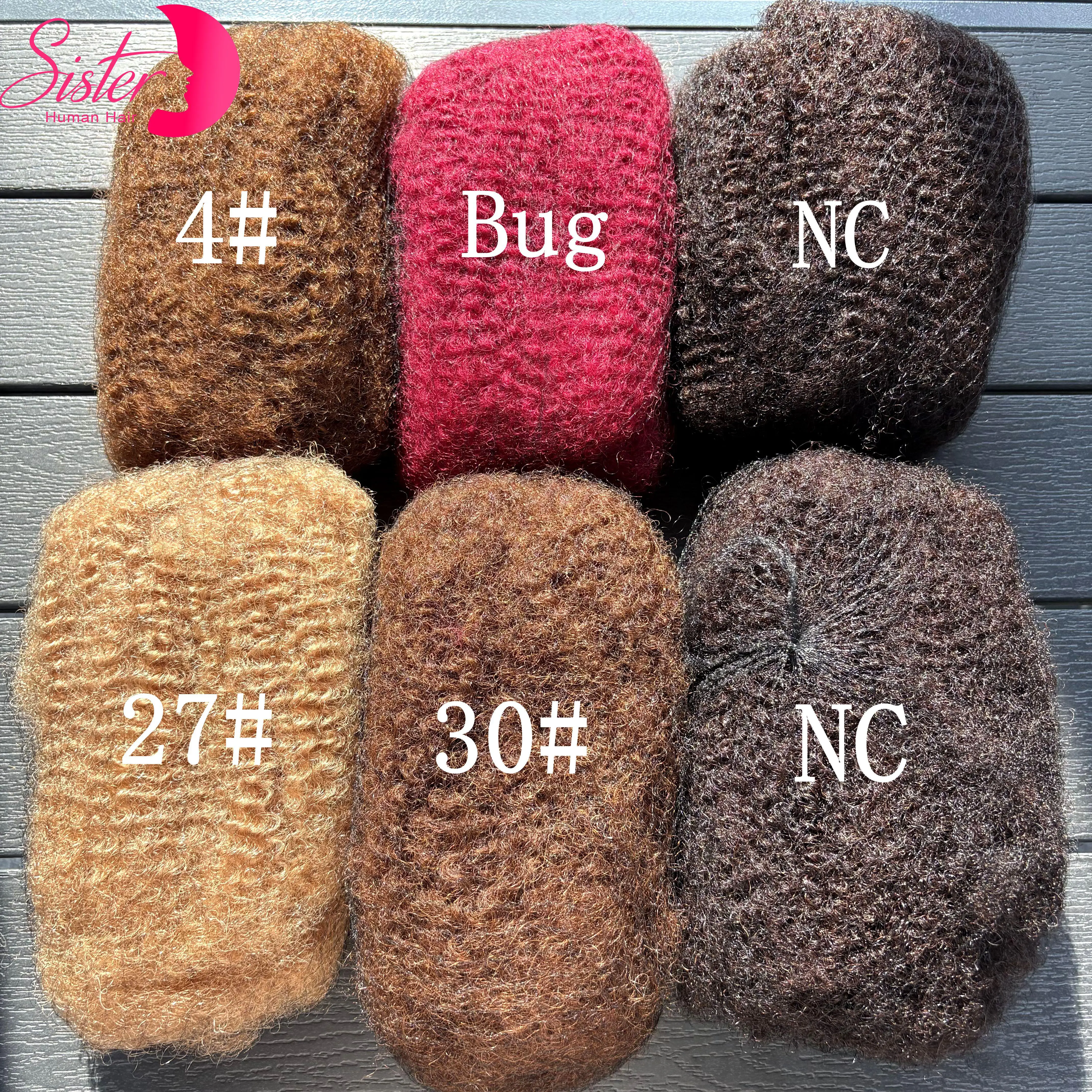 30g/Pack 10-18In 4C Afro Kinky Human Hair Bulk 100% Human Hair Soft Afro Kinky Bulk Human Hair for Locs Extensions/Twists/Braids