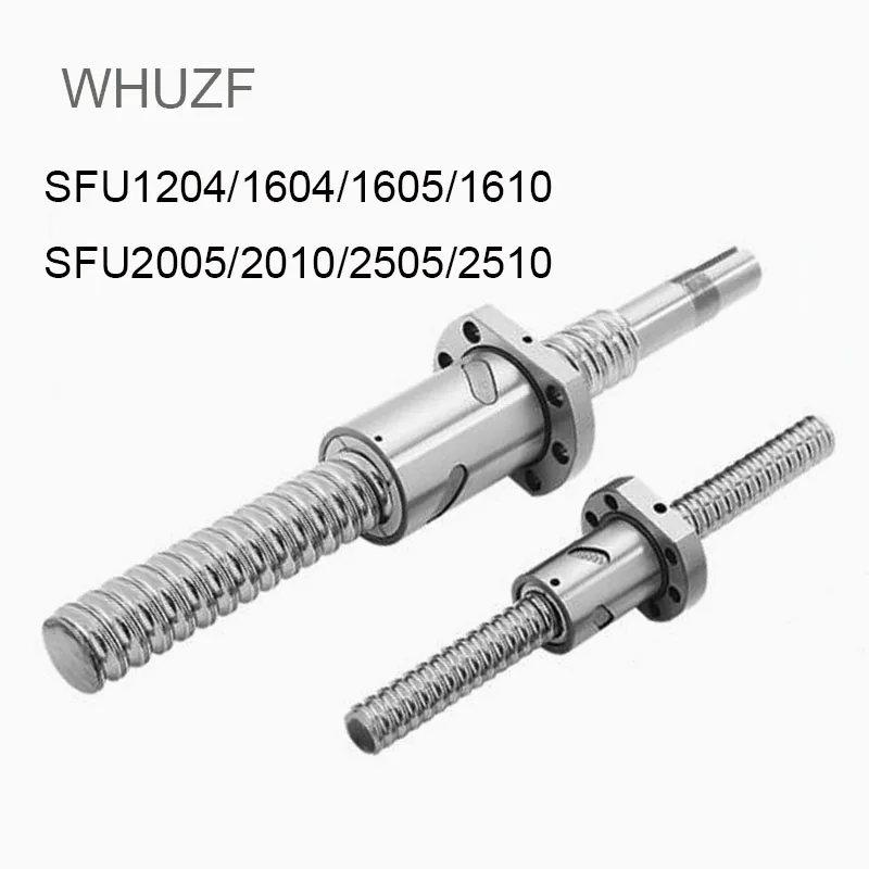 WHUZF Free Shipping SFU1204 1604 1605 1610 2005 2010 2505 2510 Nut Only Rolled Ball Screw Atuador Linear Flange Single Ball Nut